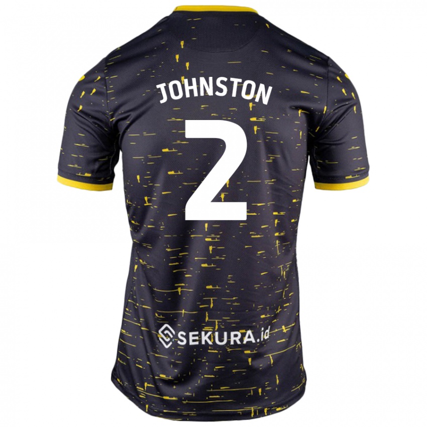 Gyermek Chardonnay Johnston #2 Fekete Sárga Idegenbeli Jersey 2024/25 Mez Póló Ing