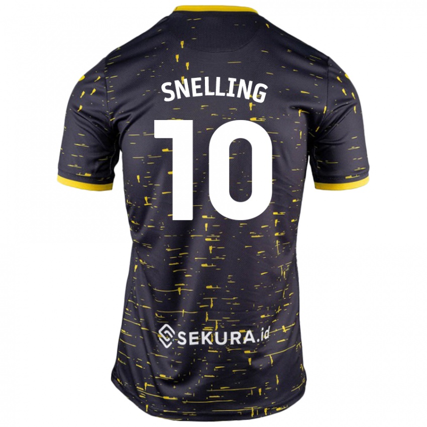 Gyermek Natasha Snelling #10 Fekete Sárga Idegenbeli Jersey 2024/25 Mez Póló Ing