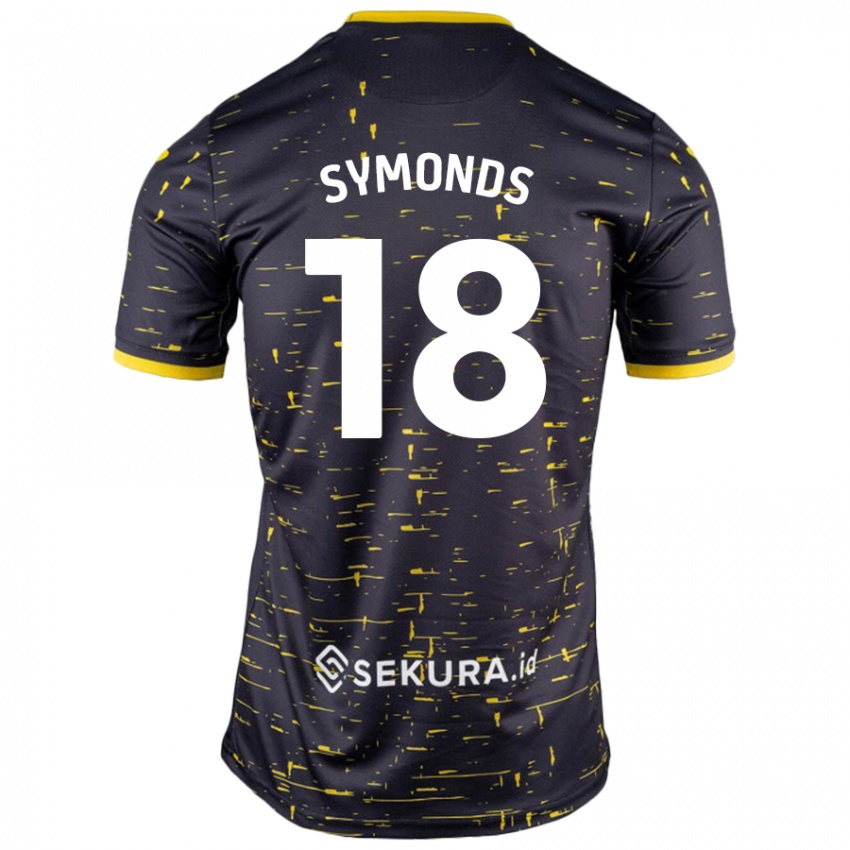 Gyermek Freya Symonds #18 Fekete Sárga Idegenbeli Jersey 2024/25 Mez Póló Ing