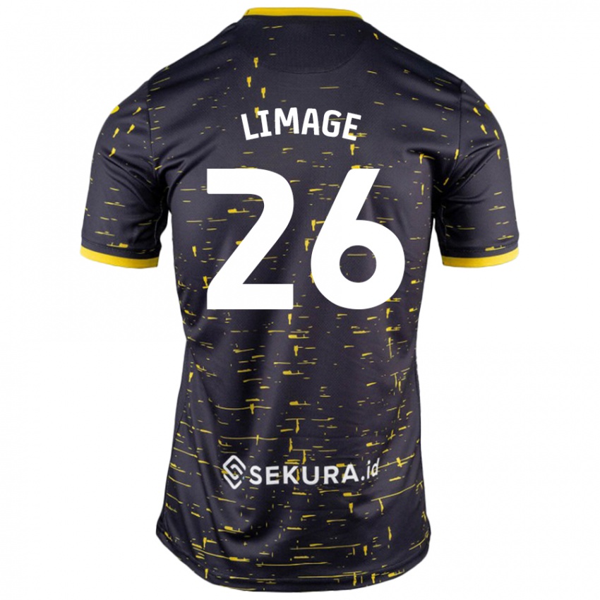 Gyermek Felicity Limage #26 Fekete Sárga Idegenbeli Jersey 2024/25 Mez Póló Ing