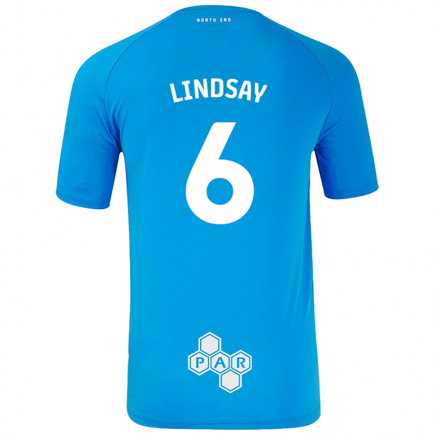 Gyermek Liam Lindsay #6 Égszínkék Idegenbeli Jersey 2024/25 Mez Póló Ing