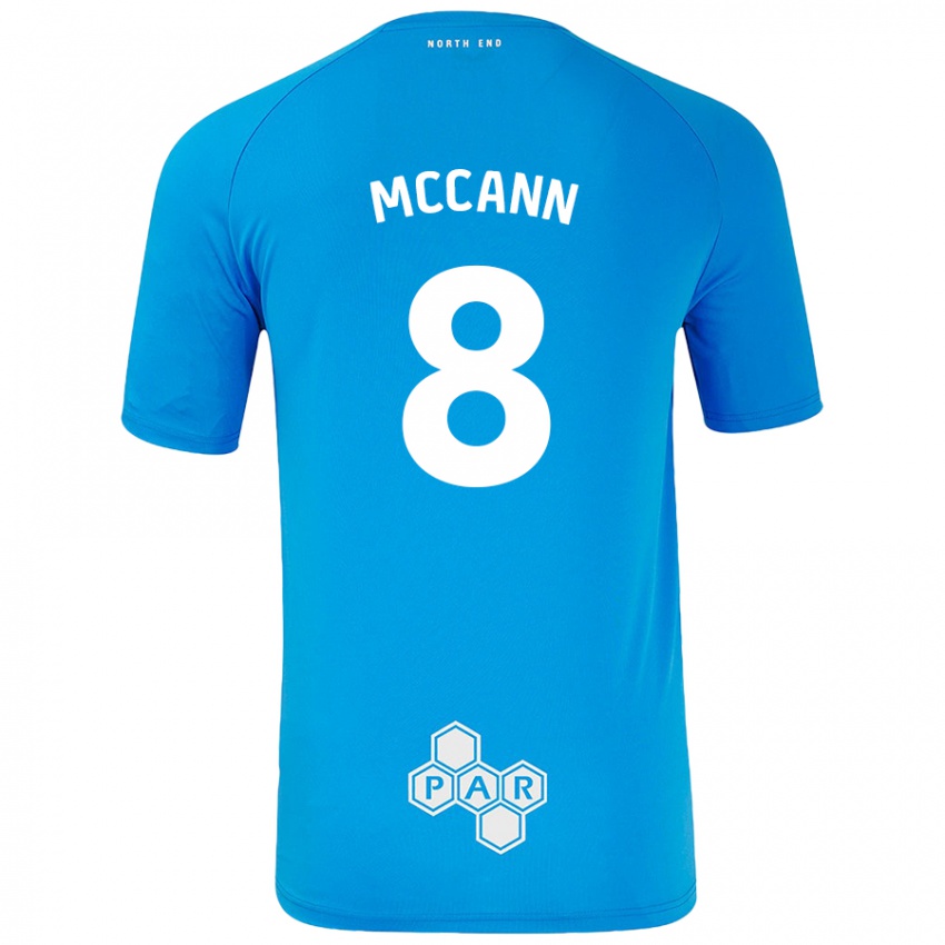 Gyermek Ali Mccann #8 Égszínkék Idegenbeli Jersey 2024/25 Mez Póló Ing