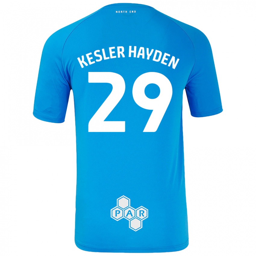 Gyermek Kaine Kesler-Hayden #29 Égszínkék Idegenbeli Jersey 2024/25 Mez Póló Ing