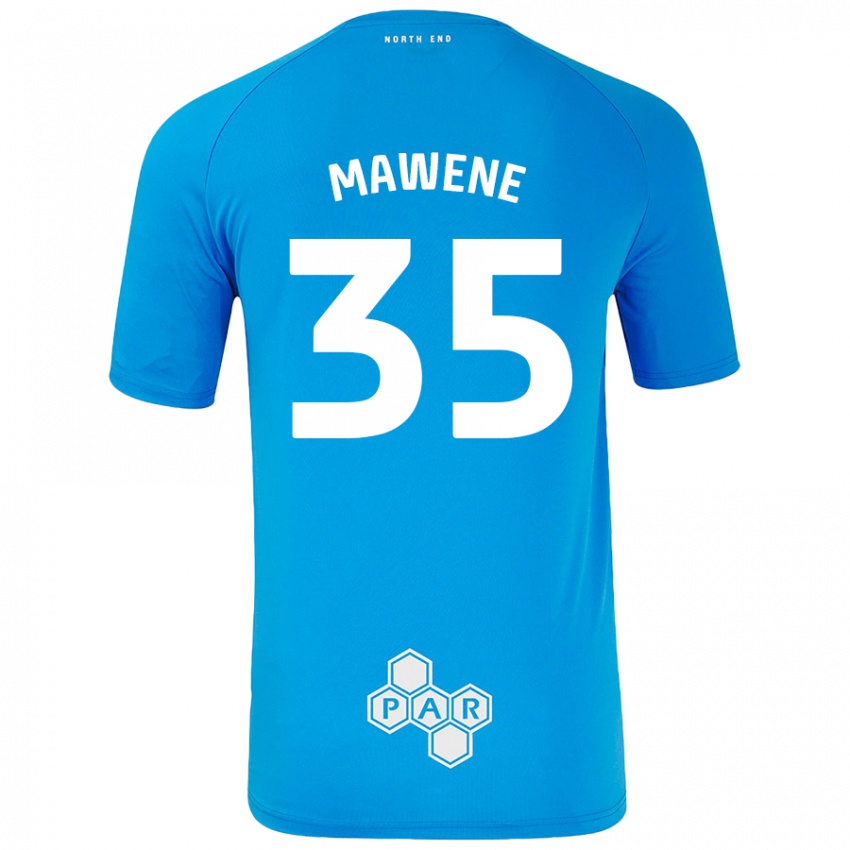 Gyermek Noah Mawene #35 Égszínkék Idegenbeli Jersey 2024/25 Mez Póló Ing