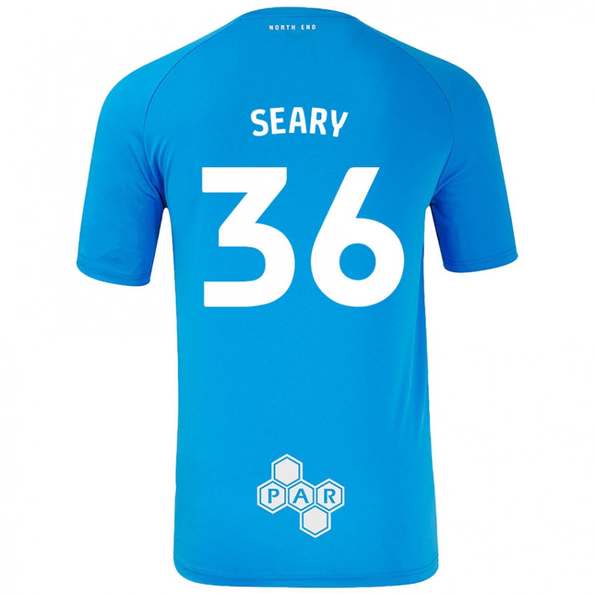 Gyermek Josh Seary #36 Égszínkék Idegenbeli Jersey 2024/25 Mez Póló Ing