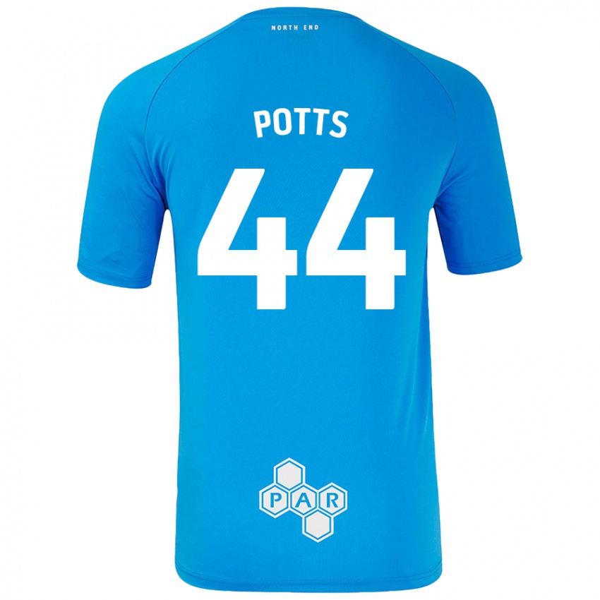 Gyermek Brad Potts #44 Égszínkék Idegenbeli Jersey 2024/25 Mez Póló Ing