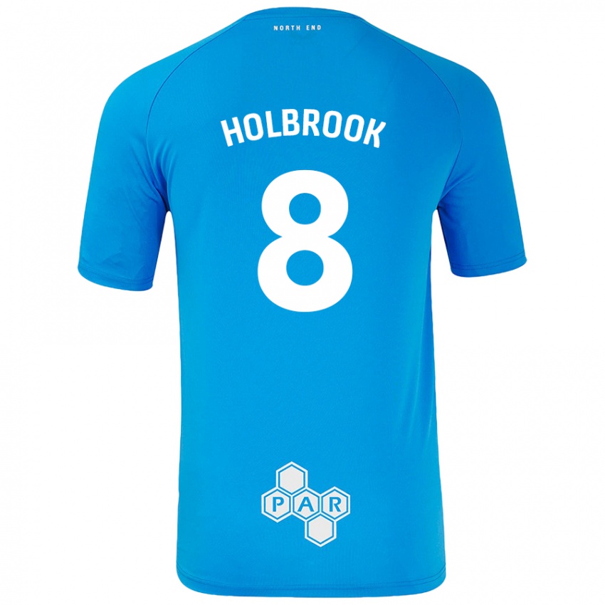 Gyermek Jess Holbrook #8 Égszínkék Idegenbeli Jersey 2024/25 Mez Póló Ing