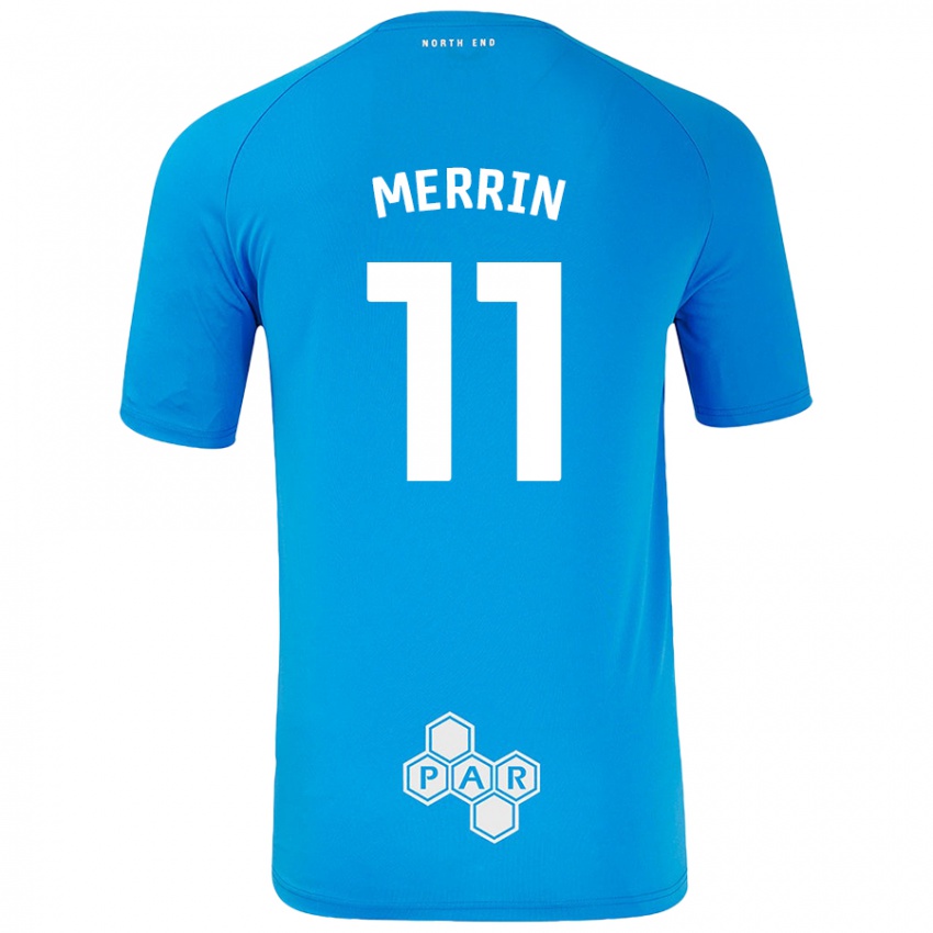 Gyermek Laura Merrin #11 Égszínkék Idegenbeli Jersey 2024/25 Mez Póló Ing