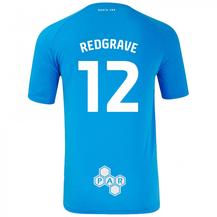 Gyermek Jodie Redgrave #12 Égszínkék Idegenbeli Jersey 2024/25 Mez Póló Ing