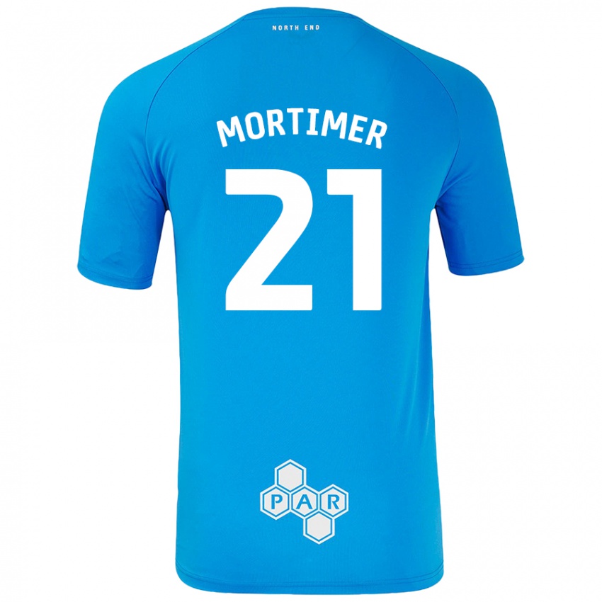 Gyermek Jodie Mortimer #21 Égszínkék Idegenbeli Jersey 2024/25 Mez Póló Ing