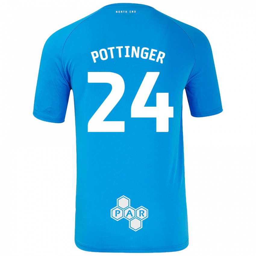 Gyermek Kaya Pottinger #24 Égszínkék Idegenbeli Jersey 2024/25 Mez Póló Ing