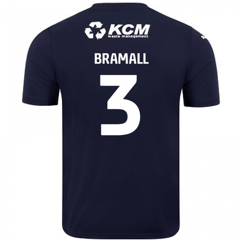 Gyermek Cohen Bramall #3 Sötétkék Idegenbeli Jersey 2024/25 Mez Póló Ing