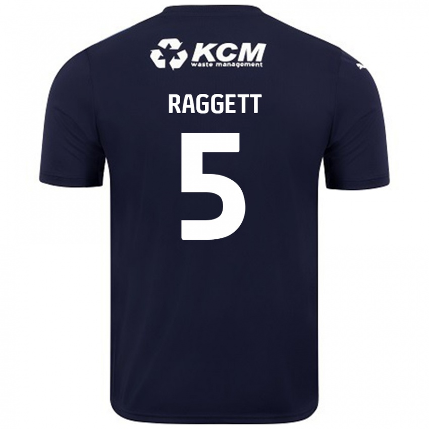 Gyermek Sean Raggett #5 Sötétkék Idegenbeli Jersey 2024/25 Mez Póló Ing