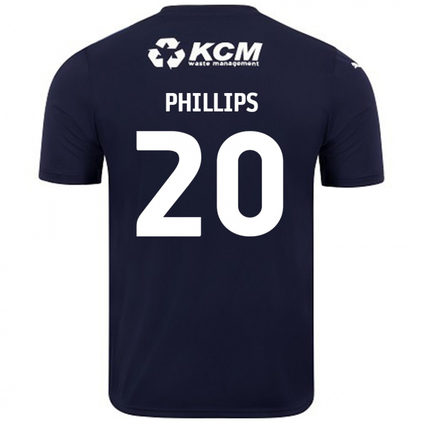 Gyermek Dillon Phillips #20 Sötétkék Idegenbeli Jersey 2024/25 Mez Póló Ing