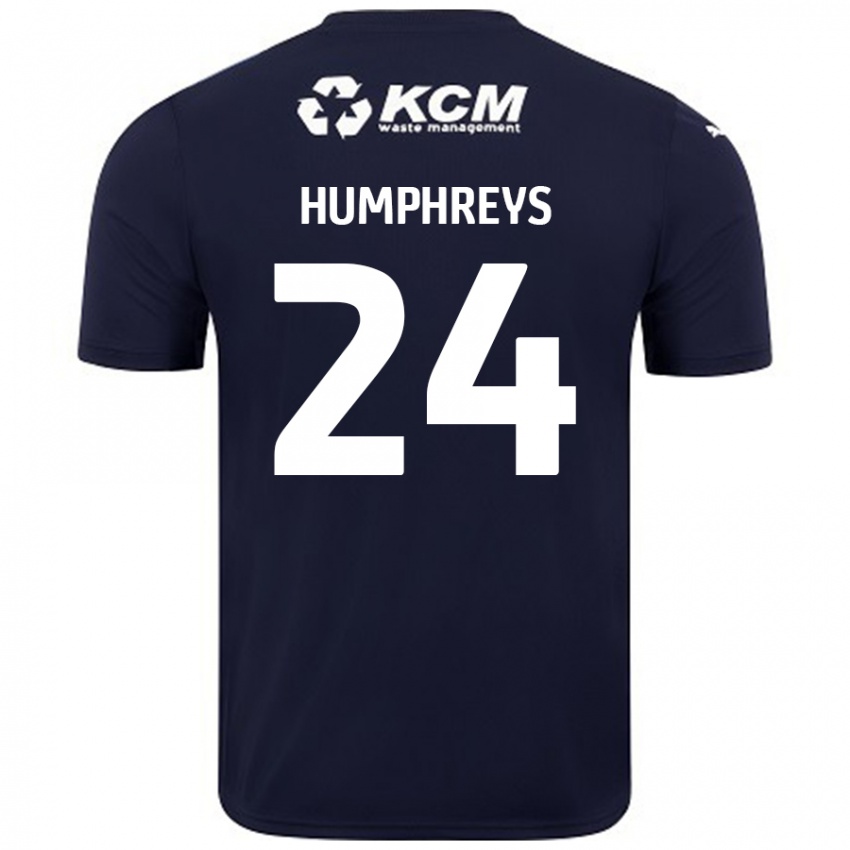 Gyermek Cameron Humphreys #24 Sötétkék Idegenbeli Jersey 2024/25 Mez Póló Ing