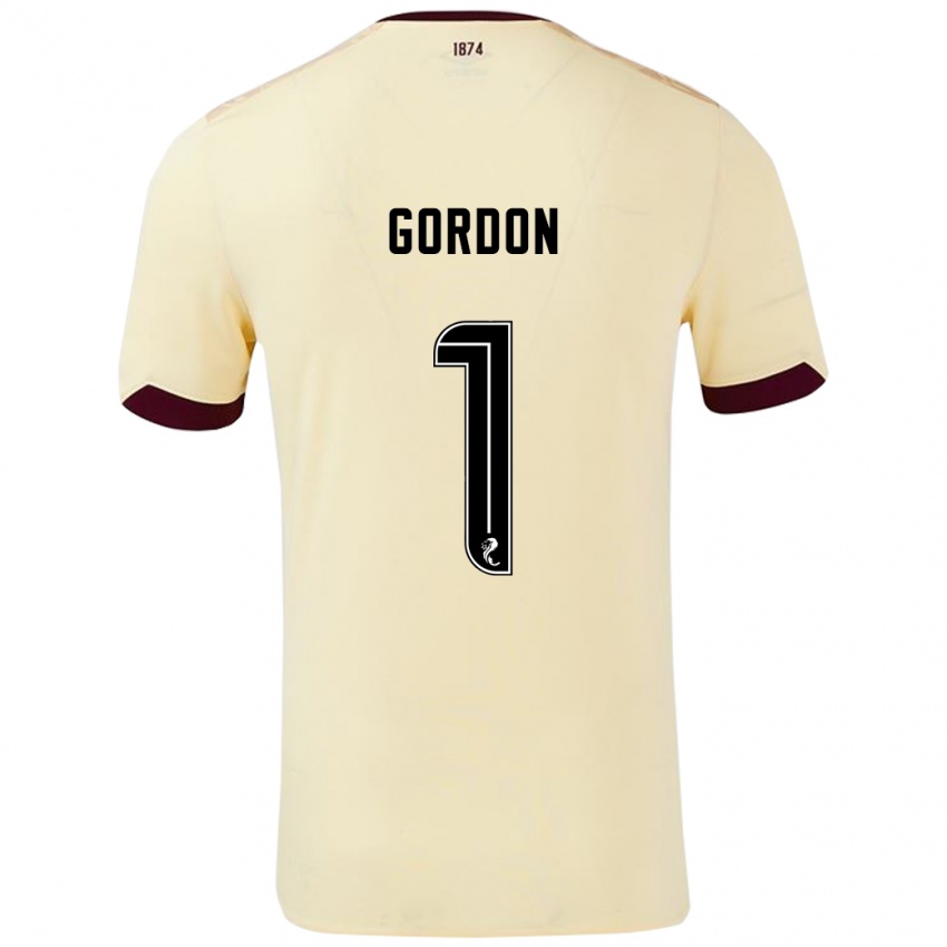 Gyermek Craig Gordon #1 Krémes Bordó Idegenbeli Jersey 2024/25 Mez Póló Ing