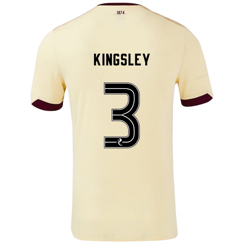 Gyermek Stephen Kingsley #3 Krémes Bordó Idegenbeli Jersey 2024/25 Mez Póló Ing