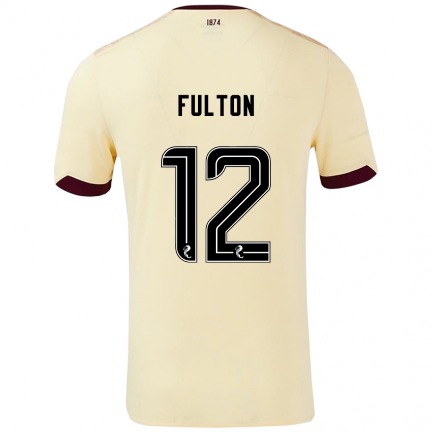 Gyermek Ryan Fulton #12 Krémes Bordó Idegenbeli Jersey 2024/25 Mez Póló Ing