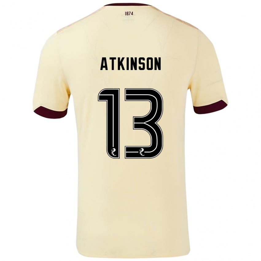 Gyermek Nathaniel Atkinson #13 Krémes Bordó Idegenbeli Jersey 2024/25 Mez Póló Ing