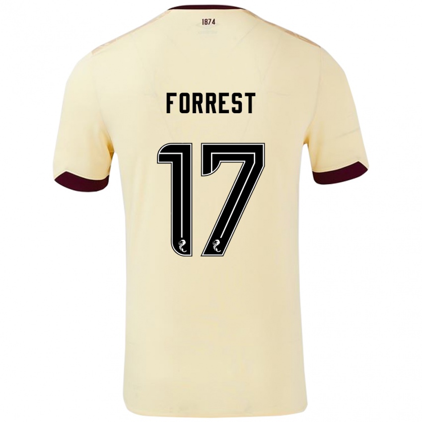 Gyermek Alan Forrest #17 Krémes Bordó Idegenbeli Jersey 2024/25 Mez Póló Ing