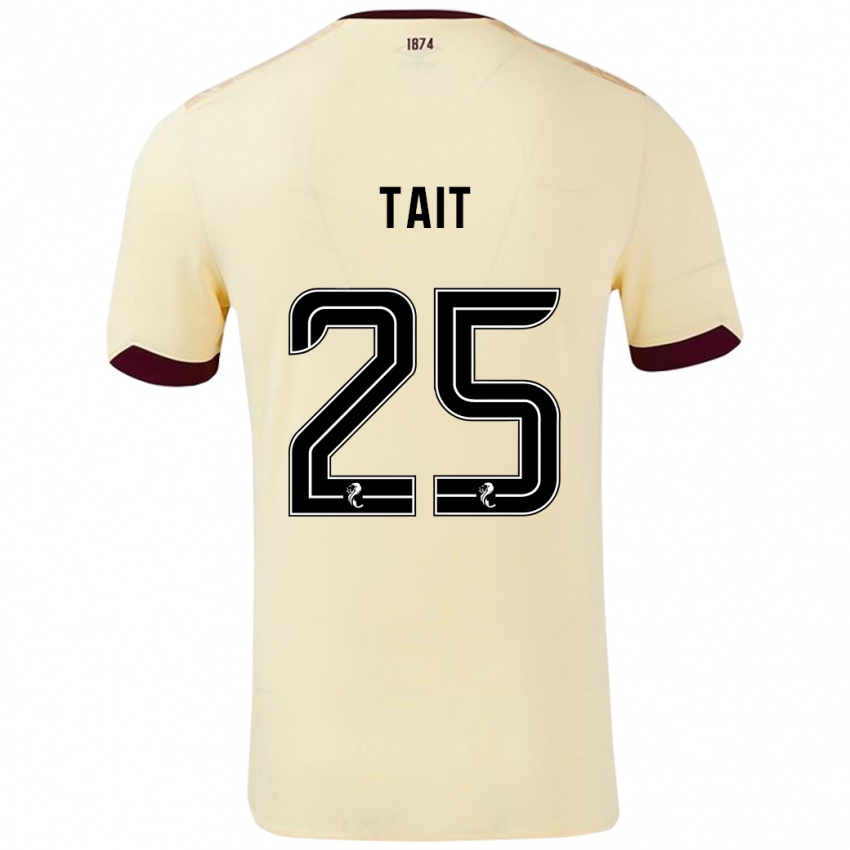 Gyermek Macaulay Tait #25 Krémes Bordó Idegenbeli Jersey 2024/25 Mez Póló Ing