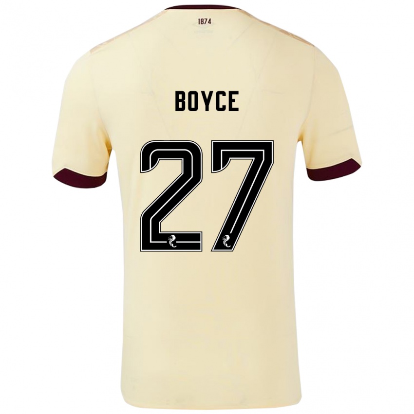 Gyermek Liam Boyce #27 Krémes Bordó Idegenbeli Jersey 2024/25 Mez Póló Ing