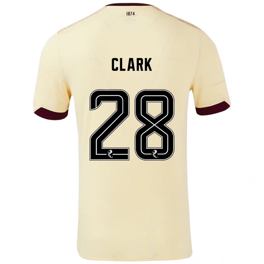 Gyermek Zander Clark #28 Krémes Bordó Idegenbeli Jersey 2024/25 Mez Póló Ing