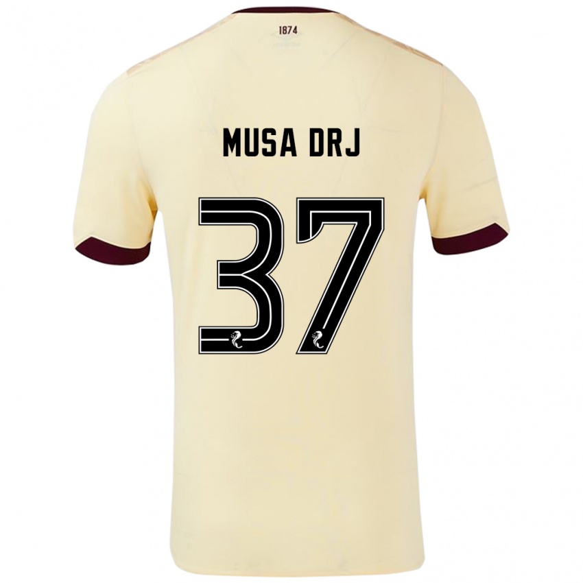 Gyermek Musa Drammeh #37 Krémes Bordó Idegenbeli Jersey 2024/25 Mez Póló Ing