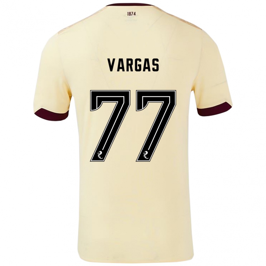 Gyermek Kenneth Vargas #77 Krémes Bordó Idegenbeli Jersey 2024/25 Mez Póló Ing