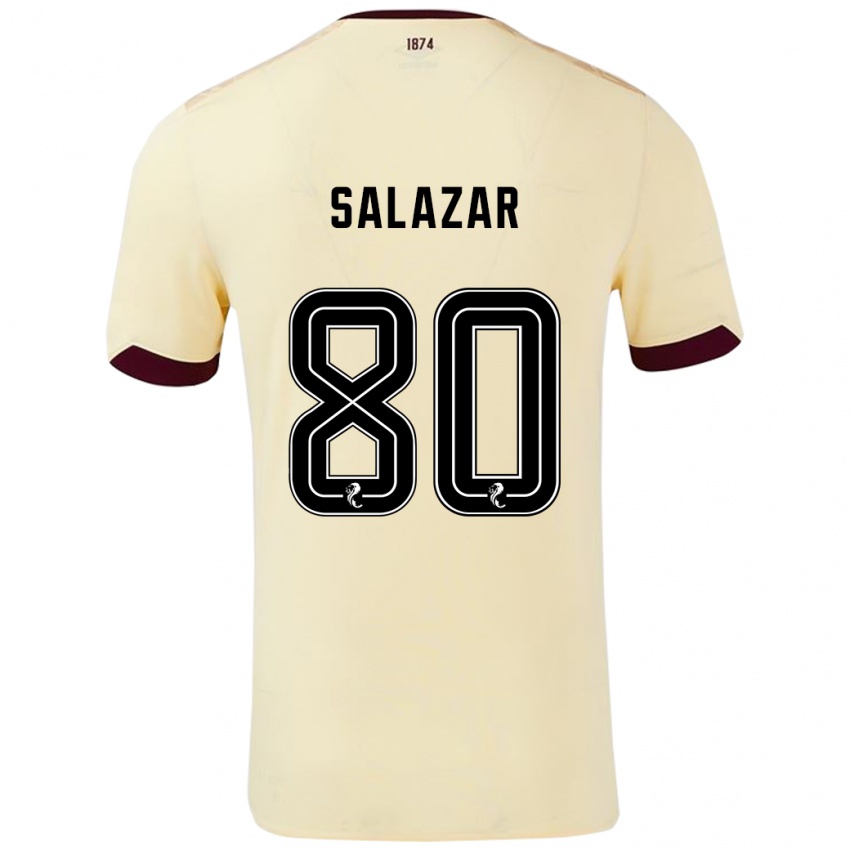 Gyermek Andrés Salazar #80 Krémes Bordó Idegenbeli Jersey 2024/25 Mez Póló Ing