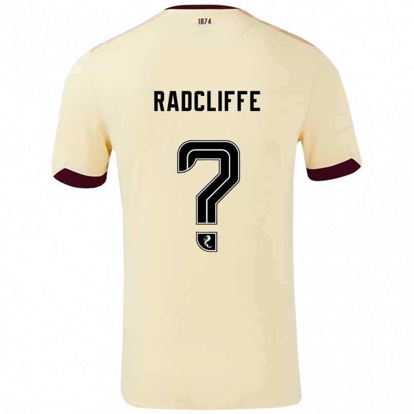 Gyermek Josh Radcliffe #0 Krémes Bordó Idegenbeli Jersey 2024/25 Mez Póló Ing