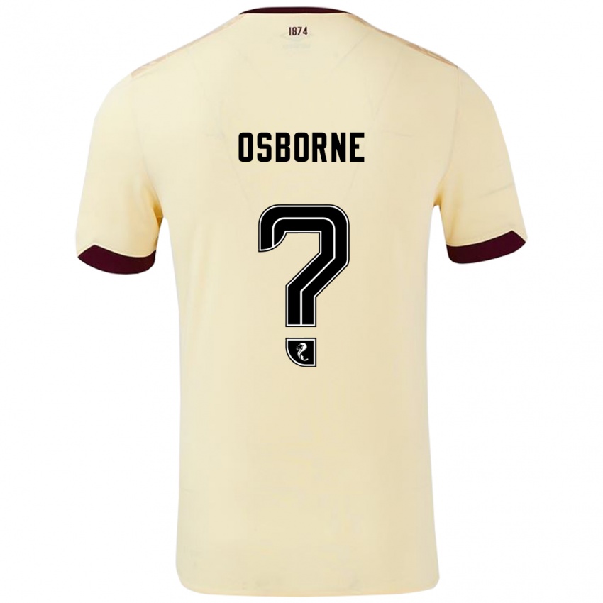 Gyermek Alfie Osborne #0 Krémes Bordó Idegenbeli Jersey 2024/25 Mez Póló Ing