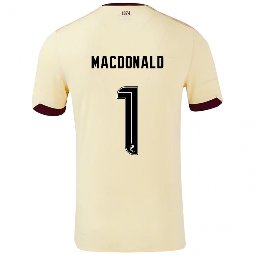 Gyermek Jamie Macdonald #1 Krémes Bordó Idegenbeli Jersey 2024/25 Mez Póló Ing