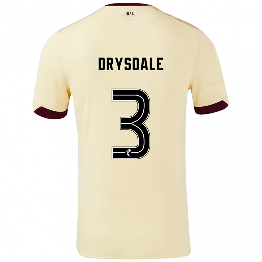 Gyermek Ethan Drysdale #3 Krémes Bordó Idegenbeli Jersey 2024/25 Mez Póló Ing