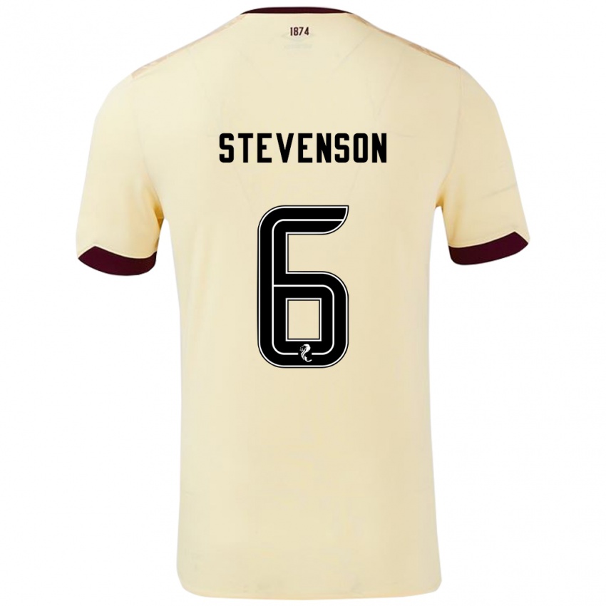 Gyermek Gus Stevenson #6 Krémes Bordó Idegenbeli Jersey 2024/25 Mez Póló Ing