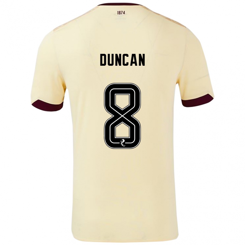 Gyermek Ryan Duncan #8 Krémes Bordó Idegenbeli Jersey 2024/25 Mez Póló Ing