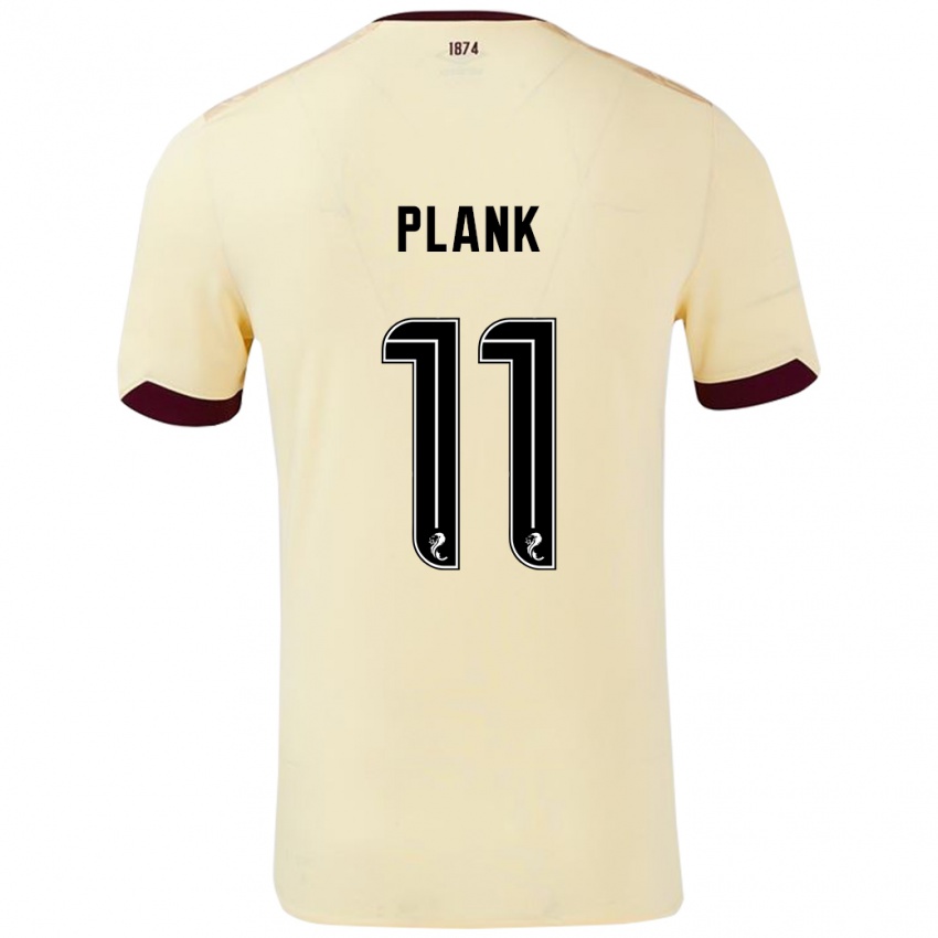 Gyermek Dom Plank #11 Krémes Bordó Idegenbeli Jersey 2024/25 Mez Póló Ing