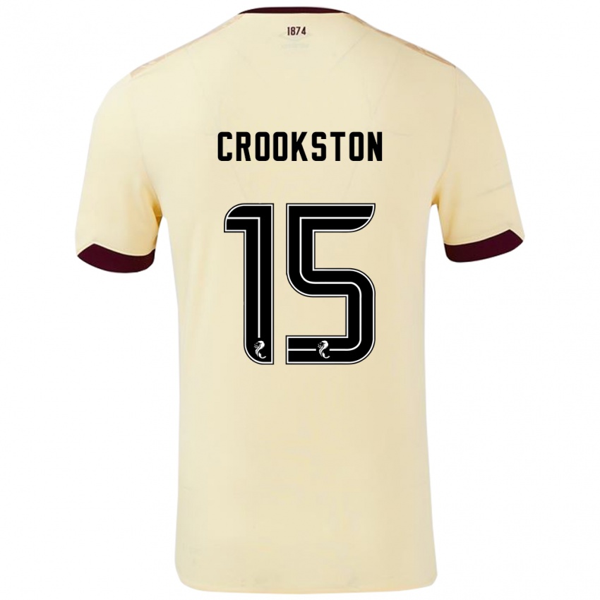 Gyermek Gregor Crookston #15 Krémes Bordó Idegenbeli Jersey 2024/25 Mez Póló Ing