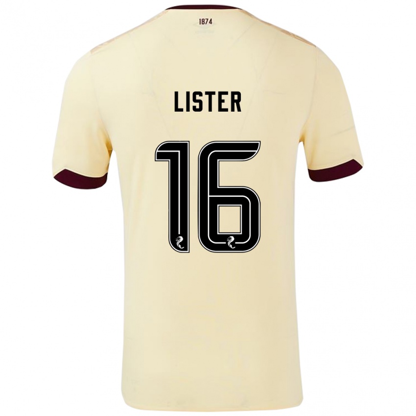 Gyermek Henry Lister #16 Krémes Bordó Idegenbeli Jersey 2024/25 Mez Póló Ing