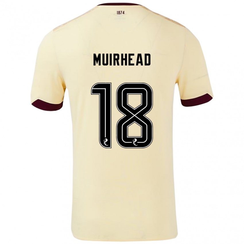 Gyermek Owen Muirhead #18 Krémes Bordó Idegenbeli Jersey 2024/25 Mez Póló Ing