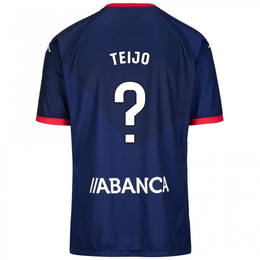 Gyermek Quique Teijo #0 Sötétkék Idegenbeli Jersey 2024/25 Mez Póló Ing