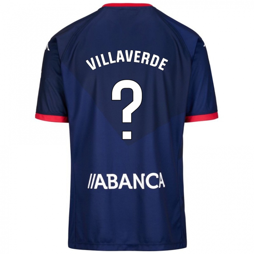 Gyermek Hugo Villaverde #0 Sötétkék Idegenbeli Jersey 2024/25 Mez Póló Ing