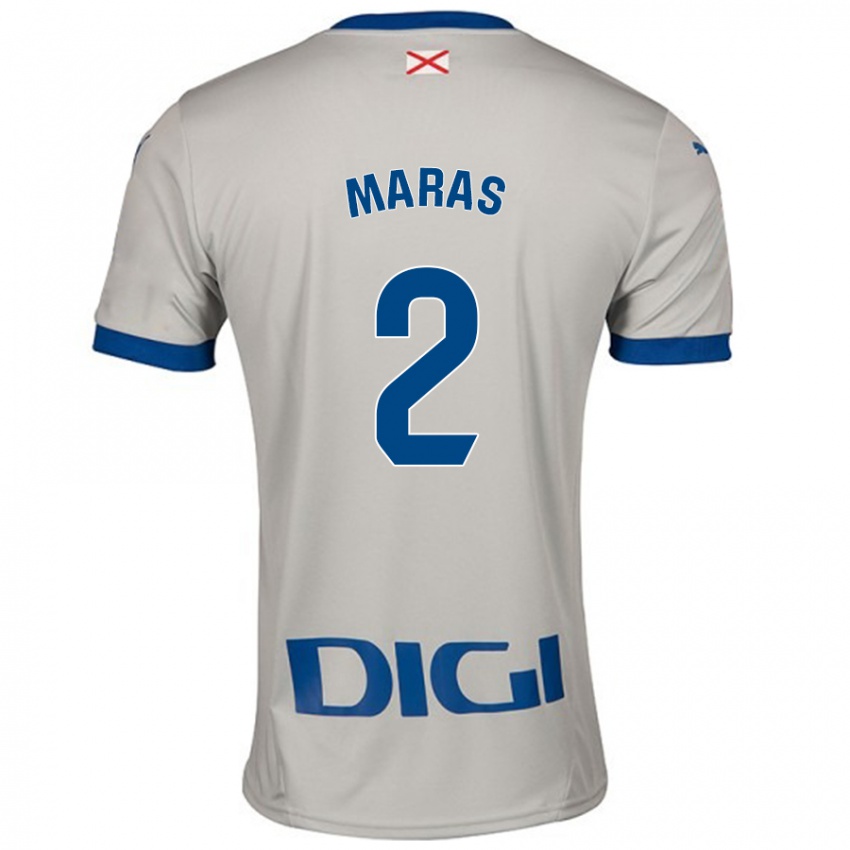 Gyermek Nikola Maras #2 Világos Szürke Idegenbeli Jersey 2024/25 Mez Póló Ing