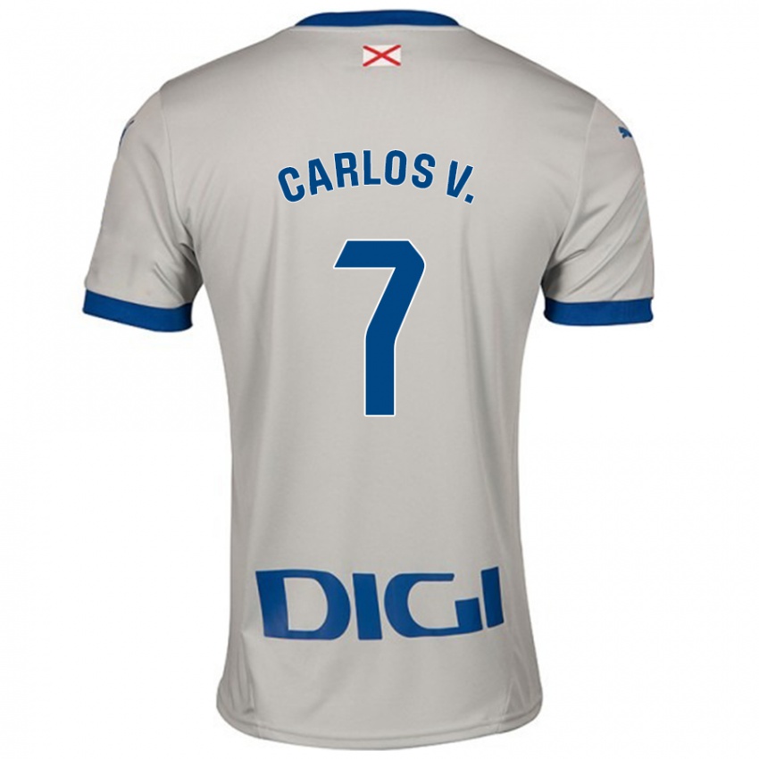 Gyermek Carlos Vicente #7 Világos Szürke Idegenbeli Jersey 2024/25 Mez Póló Ing