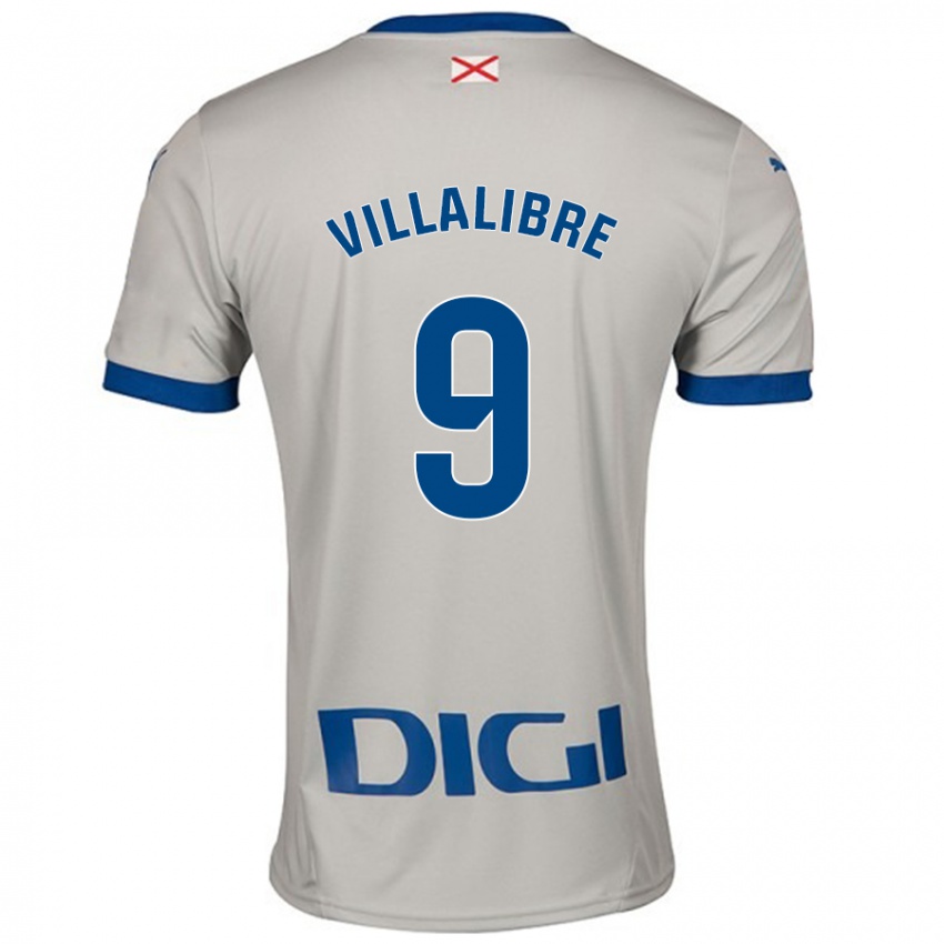 Gyermek Asier Villalibre #9 Világos Szürke Idegenbeli Jersey 2024/25 Mez Póló Ing