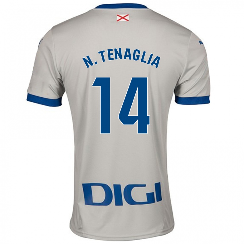 Gyermek Nahuel Tenaglia #14 Világos Szürke Idegenbeli Jersey 2024/25 Mez Póló Ing