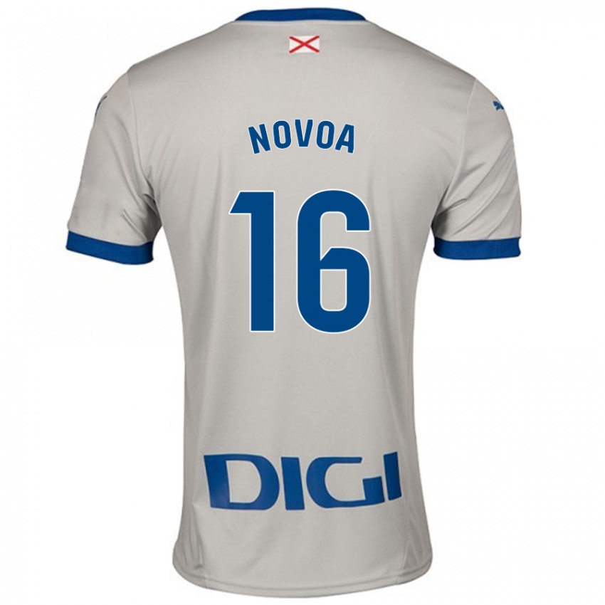 Gyermek Hugo Novoa #16 Világos Szürke Idegenbeli Jersey 2024/25 Mez Póló Ing