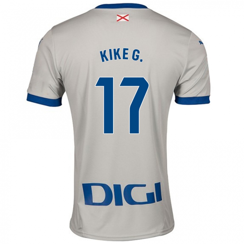 Gyermek Kike García #17 Világos Szürke Idegenbeli Jersey 2024/25 Mez Póló Ing