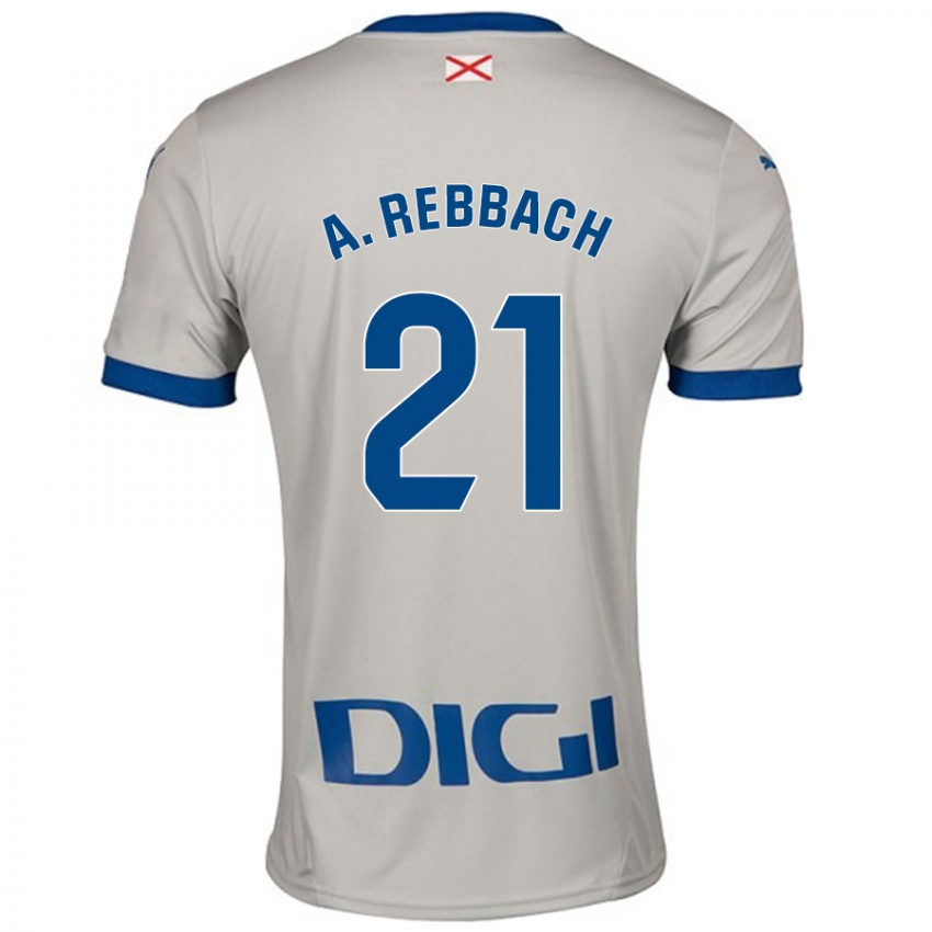 Gyermek Abde Rebbach #21 Világos Szürke Idegenbeli Jersey 2024/25 Mez Póló Ing