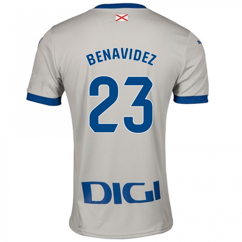 Gyermek Carlos Benavidez #23 Világos Szürke Idegenbeli Jersey 2024/25 Mez Póló Ing